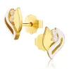Goldene Blumenohrringe weiße Steine K3.2370 | ergold