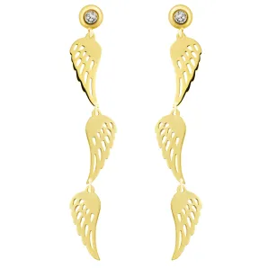 Gold Hängende Ohrringe Wings TRIO K3.2426D | ergold