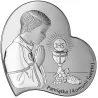 Piękna pamiątka komunijna dla Chłopca Serce brązowe drewno
