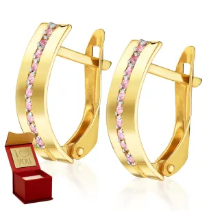 Goldene Ohrringe Mona hellrosa K3.2465r | ergold