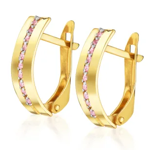 Goldene Ohrringe Mona hellrosa K3.2465r | ergold