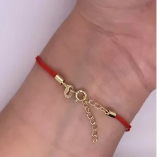 Vergoldetes Armband Rote Saite HEART in CIRCLE SBZ21 | ergold