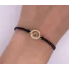 Vergoldetes Armband Schwarze Saite HEART in CIRCLE SBZ22 | ergold