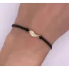 Vergoldetes Armband Schwarze Saite FEATHER SBZ18 | ergold