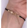 Vergoldetes Armband Schwarze Saite HEART Strasssteine SBZ27 | ergold