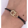 Vergoldetes Armband Schwarze Saite WHEELS SBZ28 | ergold