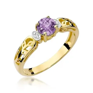Goldener Diamantring EY-14 Amethyst | ergold