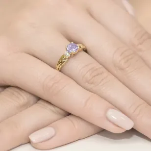 Goldener Diamantring EY-14 Amethyst | ergold