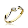 Złoty Pierścionek 585 z diamentem brylant 0,08ct