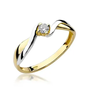 Złoty Pierścionek 585 z diamentem brylant 0,08ct