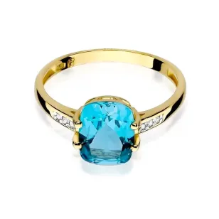 Złoty Pierścionek 585 z diamentem topaz 2,40ct