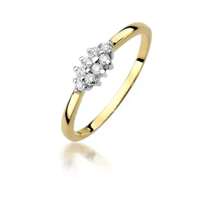 Złoty Pierścionek 585 z diamentem brylant 0,11ct