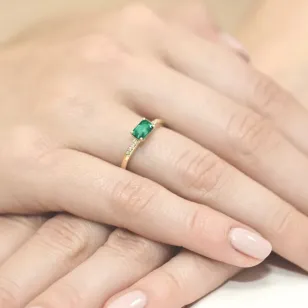 Gold Diamantring EY-77 Emerald | ergold