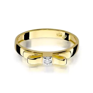 Złoty Pierścionek 585 z diamentem brylant 0,03ct