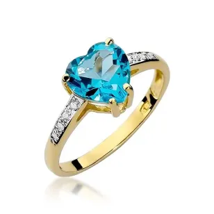 Złoty Pierścionek 585 z diamentem topaz 1,20ct