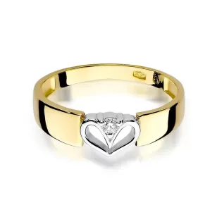 Złoty Pierścionek 585 z diamentem brylant 0,04ct