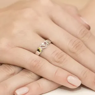 Złoty Pierścionek 585 z diamentem brylant 0,04ct