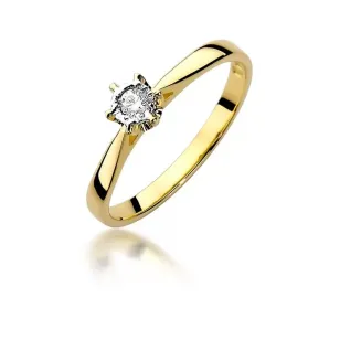 Złoty Pierścionek 585 z diamentem brylant 0,05ct