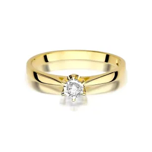 Złoty Pierścionek 585 z diamentem brylant 0,05ct