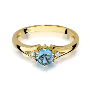 Złoty Pierścionek 585 z diamentem topaz 0,50ct