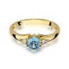 Złoty Pierścionek 585 z diamentem topaz 0,50ct