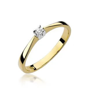 Złoty Pierścionek 585 z diamentem brylant 0,03ct