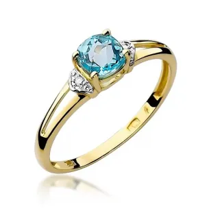 Złoty Pierścionek 585 z diamentem topaz 0,70ct