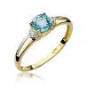 Złoty Pierścionek 585 z diamentem topaz 0,70ct