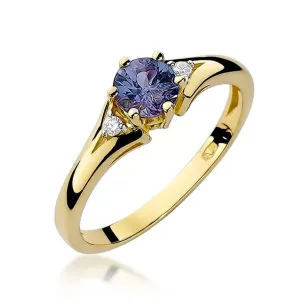 Goldener Diamantring EY-76 Saphir | ergold