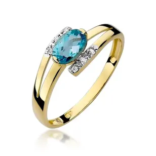 Złoty Pierścionek 585 z diamentem topaz 0,50ct