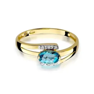 Złoty Pierścionek 585 z diamentem topaz 0,50ct