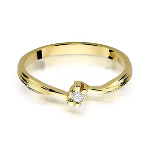 Złoty Pierścionek 585 z diamentem brylant 0,04ct