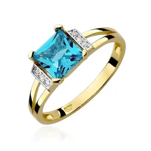 Złoty Pierścionek 585 z diamentem topaz 1,40ct