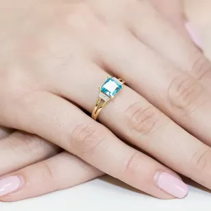 Goldener Diamantring EY-103 Topas | ergold