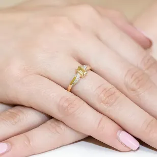 Goldener Diamantring EY-94 Zitronen-| ergold