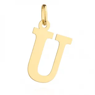 ⭐ Anhänger goldener Buchstabe U große ♥ Ergold