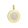 ⭐ Anhänger goldener Kreis griechisches Muster und Strasssteine ♥ Ergold