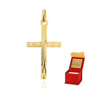 Złoty krzyżyk diamentowany zawieszka pr. 585