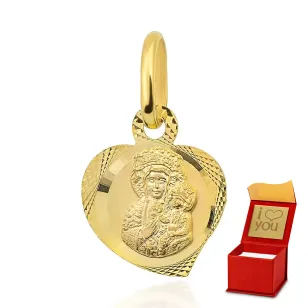 Medalik Matka Boska Częstochowska serce w prawo pr. 585
