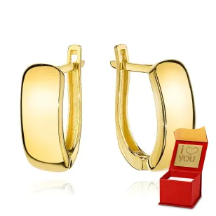⭐ Goldene flache Ohrringe in Form eines rechteckigen abgerundeten ♥ Ergold