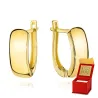 ⭐ Goldene flache Ohrringe in Form eines rechteckigen abgerundeten ♥ Ergold