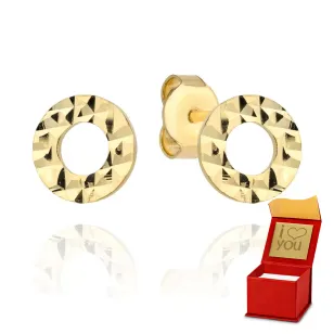 Kolczyki złote diamentowany ring