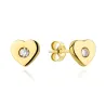 ⭐ Ohrringe goldenes Herz mit Zirkonia in der Mitte der ♥ Ergold