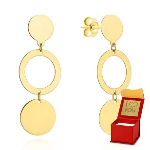⭐ Ohrringe goldene Kreise-voll, Ring, voll ♥ Ergold