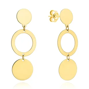 ⭐ Ohrringe goldene Kreise-voll, Ring, voll ♥ Ergold