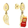 ⭐ Ohrringe goldener Flügel an einer Träne mit Zirkonoxid ♥ Ergold