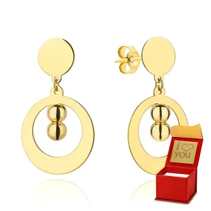 ⭐ Ohrringe Goldring und zwei Kugeln in der Mitte der ♥ Ergold