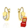 ⭐ Goldene Ohrringe schmelzendes Herz und Strasssteine ♥ Ergold