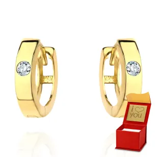 ⭐ Ohrringe Goldringe mit einem Zirkonoxid ♥- Ergold