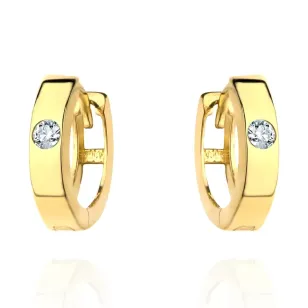⭐ Ohrringe Goldringe mit einem Zirkonoxid ♥- Ergold